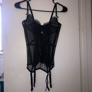 Victoria Secret Black Mesh Rhinestone Lingerie💎